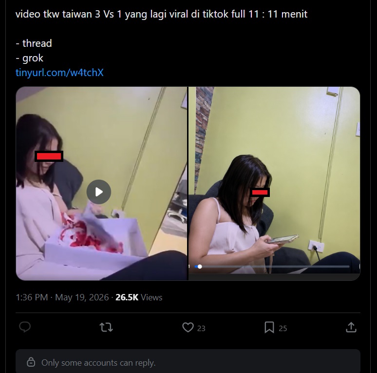 Foto tangkapan layar beberapa postingan yang diduga link phising beredar di media sosial "X" Foto Doc. Istimewa