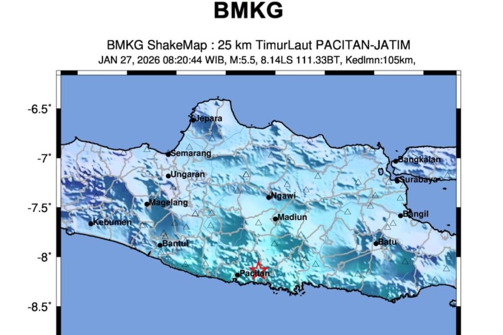 BMKG Ungkap Penyebab Pacitan Sering Diguncang Gempa, Enam Kali Terjadi Sepanjang Januari 2026