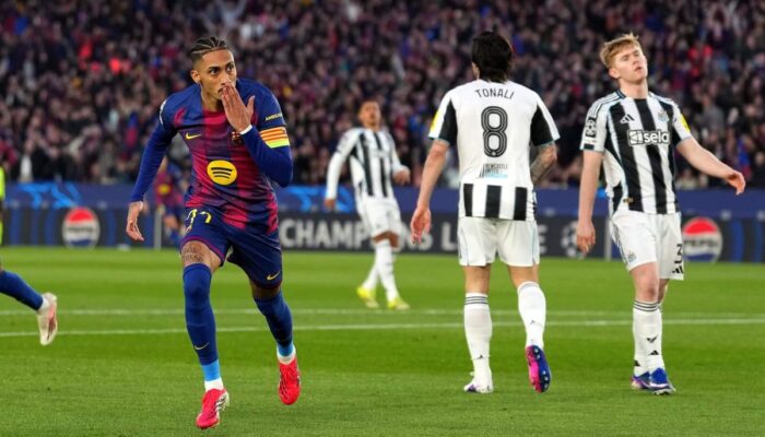 Barcelona Menggila! Hancurkan Newcastle 7-2, Raphinha Bersinar, Tiket Perempat Final Liga Champions di Tangan