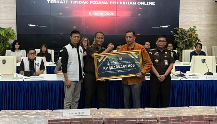 Bareskrim Polri Serahkan Rp58 Miliar Aset Judi Online ke Negara, Hasil Pengungkapan TPPU dari 132 Situs