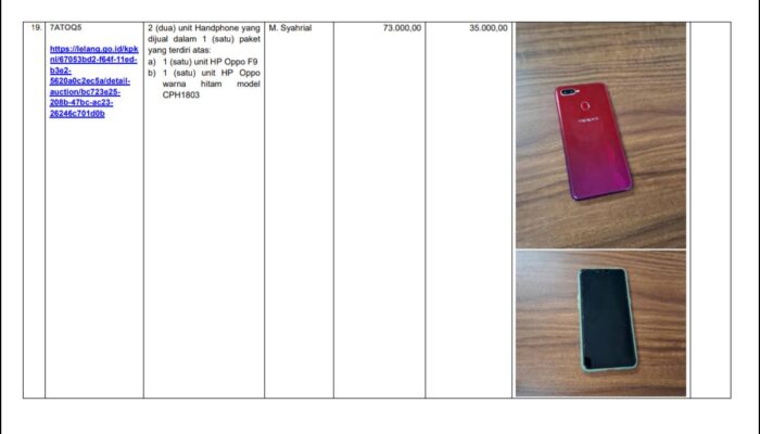 Anomali Lelang KPK: HP OPPO Limit Rp73 Ribu Laku Rp59 Juta, Pemenang Belum Lunasi