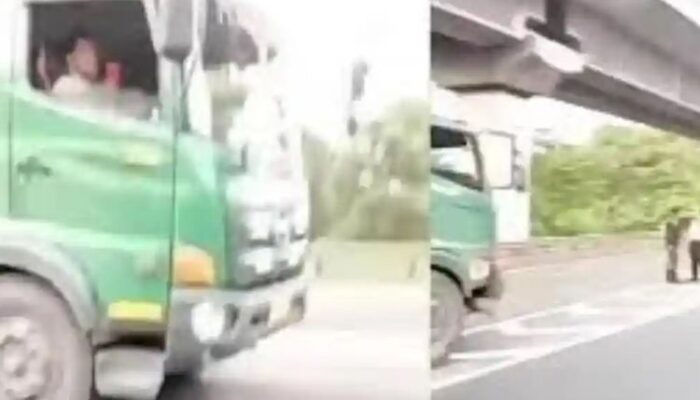 Viral! Korlantas Hentikan 8 Truk Kontainer di Tol Japek, Diduga Nekat Langgar Larangan Mudik 2026