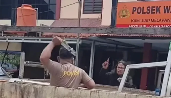 Viral Pria Mengamuk di Polsek Wajo Makassar, Ancam Polisi Pakai Besi dan Obeng, Diduga ODGJ