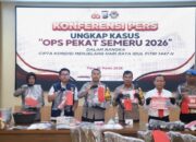 Operasi Pekat 2026: Polres Kediri Bongkar 142 Kasus Kriminal, 146 Tersangka Diamankan Termasuk Pelaku Judi Online, Narkoba hingga Handak