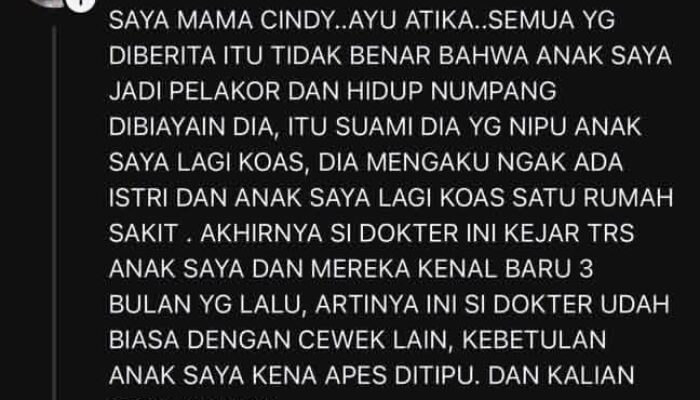 Viral! Ibunda Cindy Rizap Mengamuk Bantah Anak Jadi Pelakor, Sebut Suami Maissy yang Mengejar dan Menipu