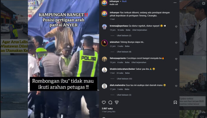 Viral Emak-Emak Marahi Polisi di Anyer, Terobos One Way Picu Nyaris Bentrok di Jalur Wisata Lebaran