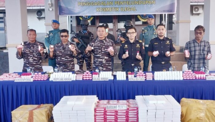 TNI AL Gagalkan Penyelundupan 1.832 Kosmetik Ilegal Asal Malaysia di Perbatasan Sebatik Nunukan