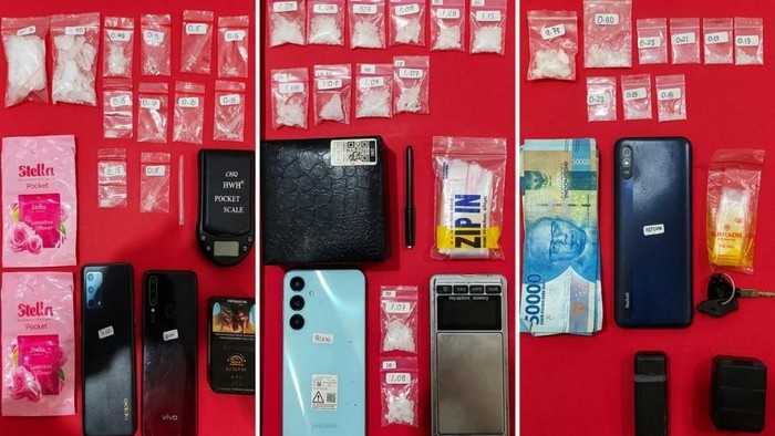 Barang bukti sabu yang disita Polres Pasuruan.