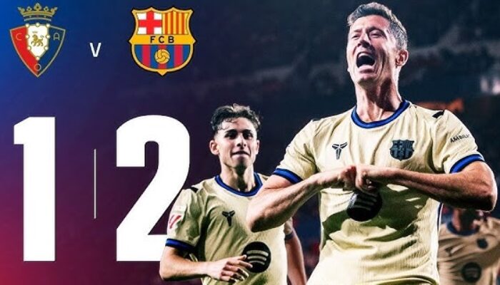 Barcelona Bungkam Osasuna 2-1, Lewandowski-Torres Jadi Penentu—Gelar La Liga di Depan Mata!