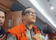 Eks Wamenaker Immanuel Ebenezer alias Noel saat memberikan keterangan di jeda istirahat sidang di Pengadilan Tipikor Jakarta, Kamis (23/4/2026)