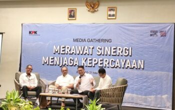 Deputi Penindakan dan Eksekusi KPK Asep Guntur Rahayu dalam acara Media Briefing di Anyer, Banten, Rabu (20/5/2026).