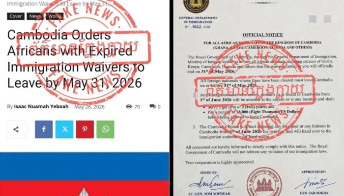 Kamboja Bantah Kabar Deportasi Warga Afrika, Dokumen Viral Disebut Palsu dan Catut Nama Pejabat Imigrasi