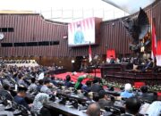 Presiden Prabowo Subianto menyampaikan pidato dalam Rapat Paripurna ke-19 DPR RI Masa Persidangan V Tahun Sidang 2025-2026 di kompleks Parlemen, Jakarta, Rabu (20/5/2026). DPR menggelar rapat paripurna dengan agenda antara lain penyampaian Kerangka Ekonomi Makro dan Pokok-Pokok Kebijakan Fiskal oleh Presiden Prabowo (20/5) Foto : Setneg