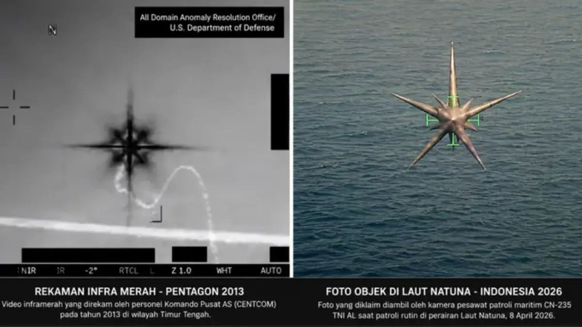Viral UFO di Natuna, Mirip Objek Misterius di Rekaman Pentagon. Foto: X.com
