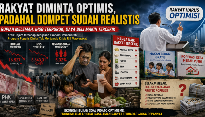 “Rakyat Diminta Optimis, Padahal Dompet Sudah Realistis” — Rupiah Melemah, IHSG Terpuruk, Daya Beli Makin Tercekik