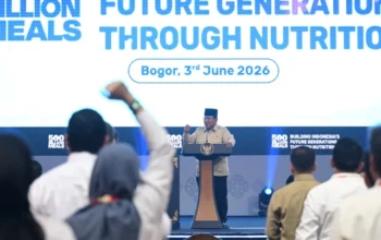 Presiden Prabowo Subianto dalam acara Building Indonesia's Future Generations Through Nutrition di Sentul International Convention Center (SICC), Kabupaten Bogor, Jawa Barat, Rabu (3/6). Foto: Kris - Biro Pers Sekretariat Presiden
