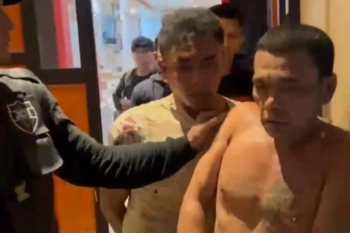 Tampang dua preman yang aniaya ibu hamil di Tembung, Medan, Sumut. Foto: Dok. Istimewa